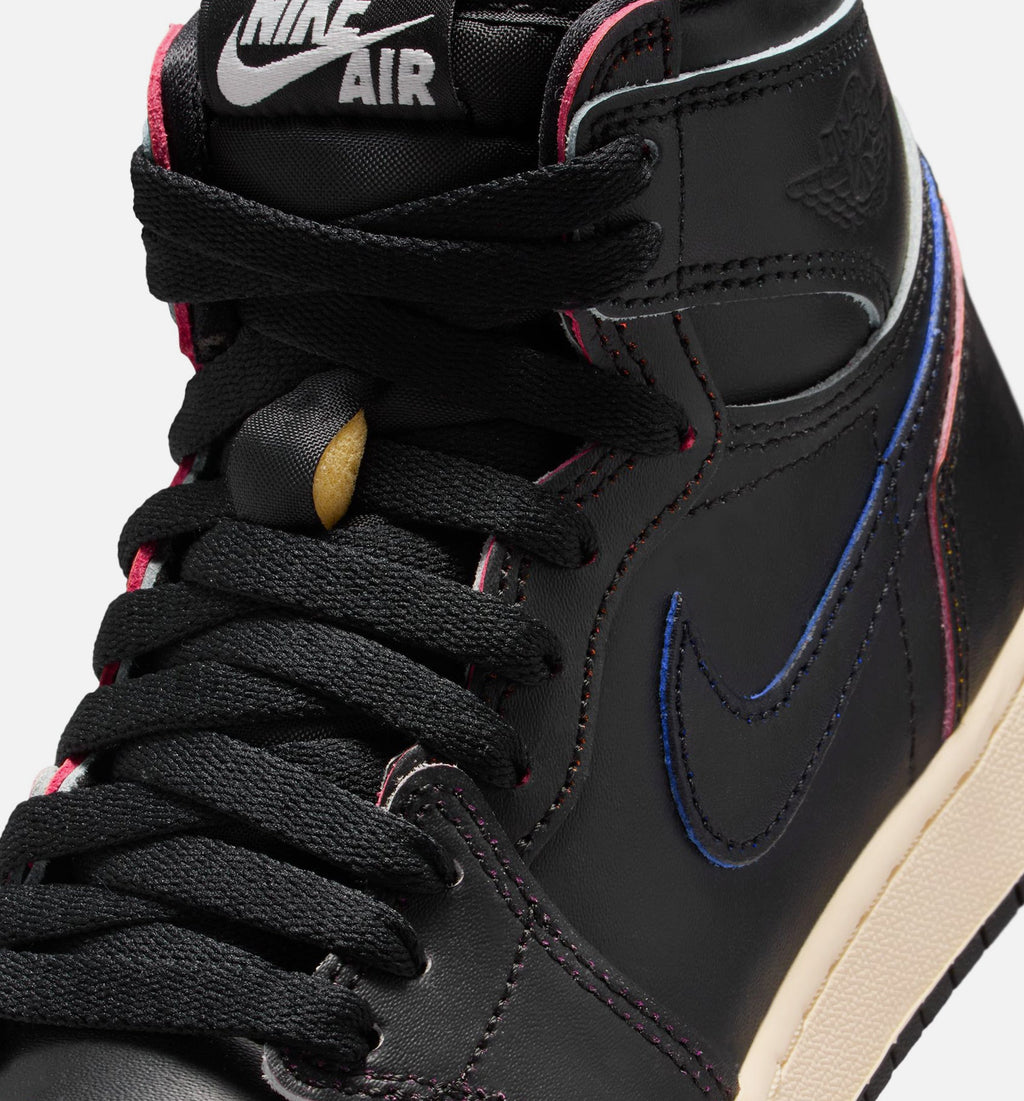 Air Jordan 1 Retro High OG Grade School – Black/Black/Muslin