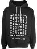 Purple Brand French chain-link print hoodie