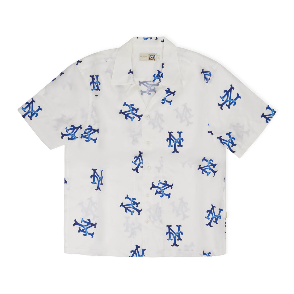 White Mets Collar Shirt