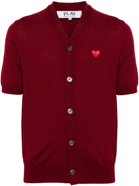 Comme Des Garçons Play Play heart-patch short-sleeve cardigan