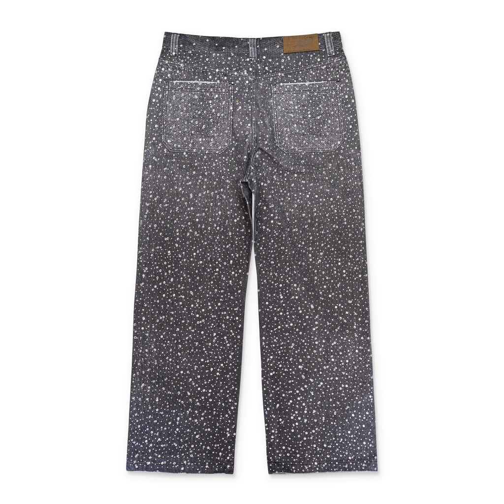 Black 3d Printed 20k Swarovski Boro Jeans
