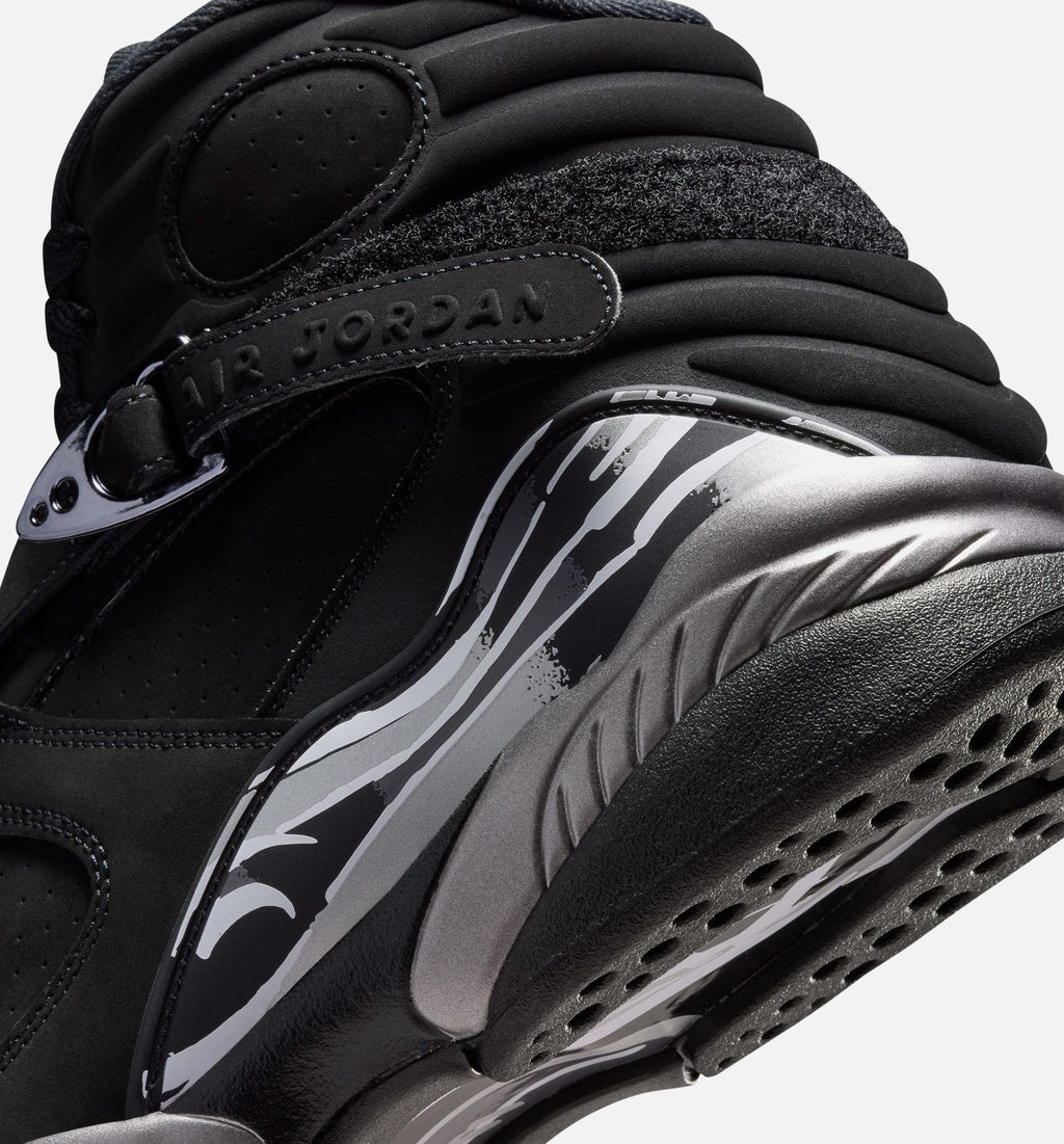 Air Jordan 8 Retro Chrome Black and Light Graphite – Men's Lifestyle Shoe in Black/White/Light Graphite