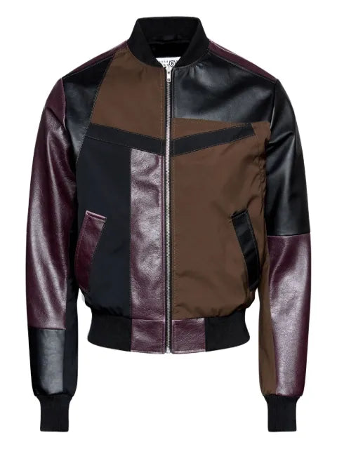 MM6 Maison Margiela leather-paneled bomber jacket