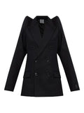 VETEMENTS padded-shoulder double-breasted jacket