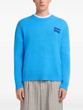 Marni bright blue cashmere sweater with Marni patch