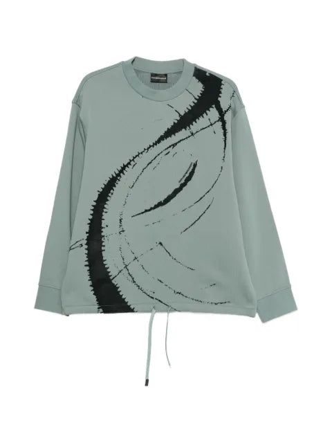 Emporio Armani abstract print drawstring sweatshirt