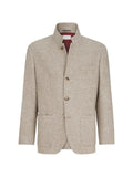 Brunello Cucinelli cashmere and silk diagonal outerwear blazer with patch pockets