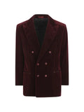 Brunello Cucinelli chalk stripe velvet one-and-a-half breasted tuxedo jacket with peak lapels