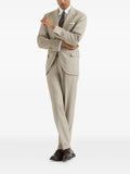 Brunello Cucinelli mouliné virgin wool twill deconstructed blazer with large peak lapels