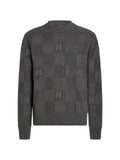 Karl Lagerfeld monogram checked knitted sweater