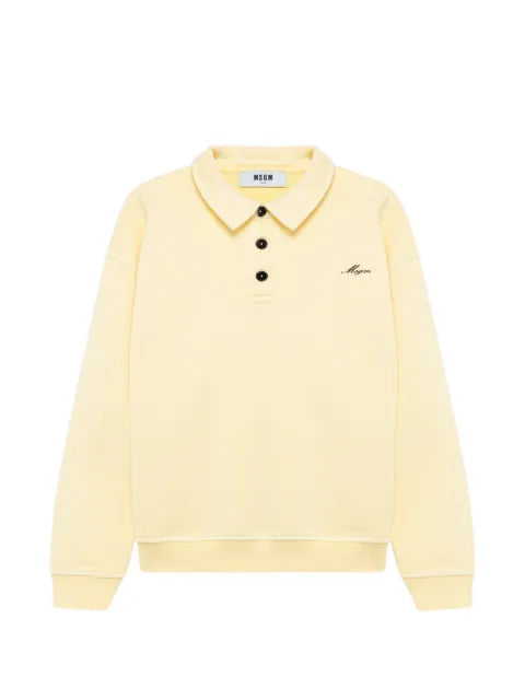 MSGM logo-embroidered polo-collar sweater