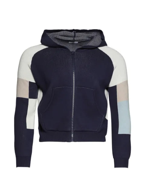 Praying colour-block knit hoodie