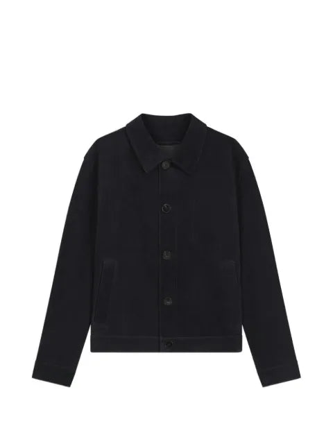 HUGO Ligor suede jacket with stitched breast-pocket detail