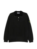 Stone Island Compass-patch quarter-zip sweater