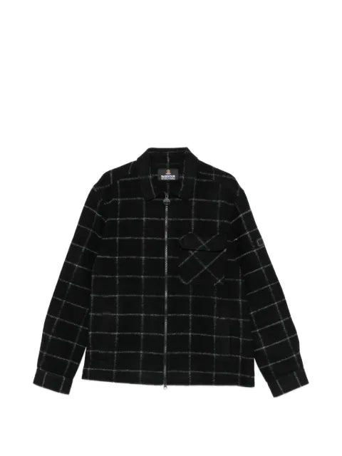 Barbour check-pattern zip-up jacket