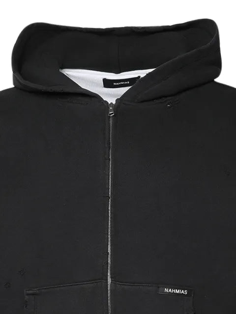 Nahmias thermal-lined distressed hoodie