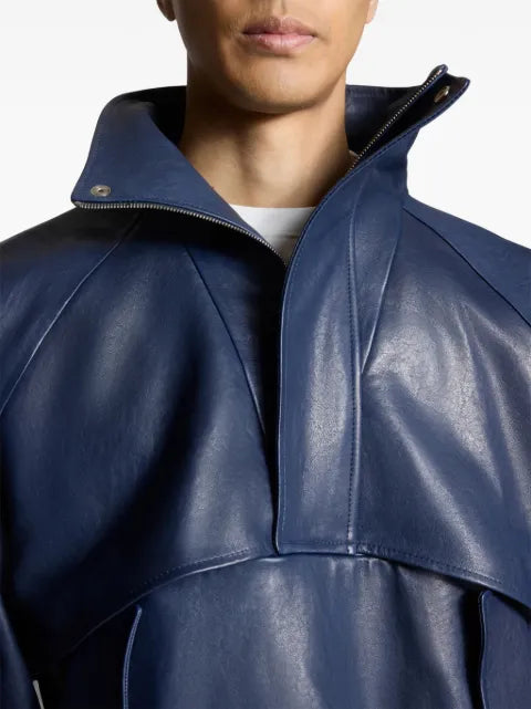 Public School Dekalb leather hoodie