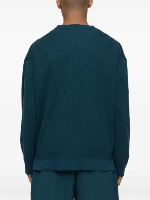 Closed rib-knit dropped-shoulder sweater