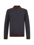slowear striped polo-collar sweater