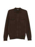 Hosio button-up chest-pocket cardigan