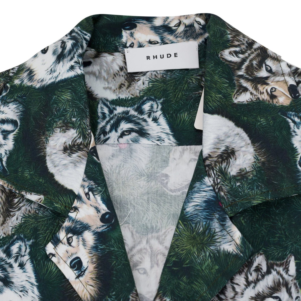 Multicolor Wolf In the Pines Button-Up