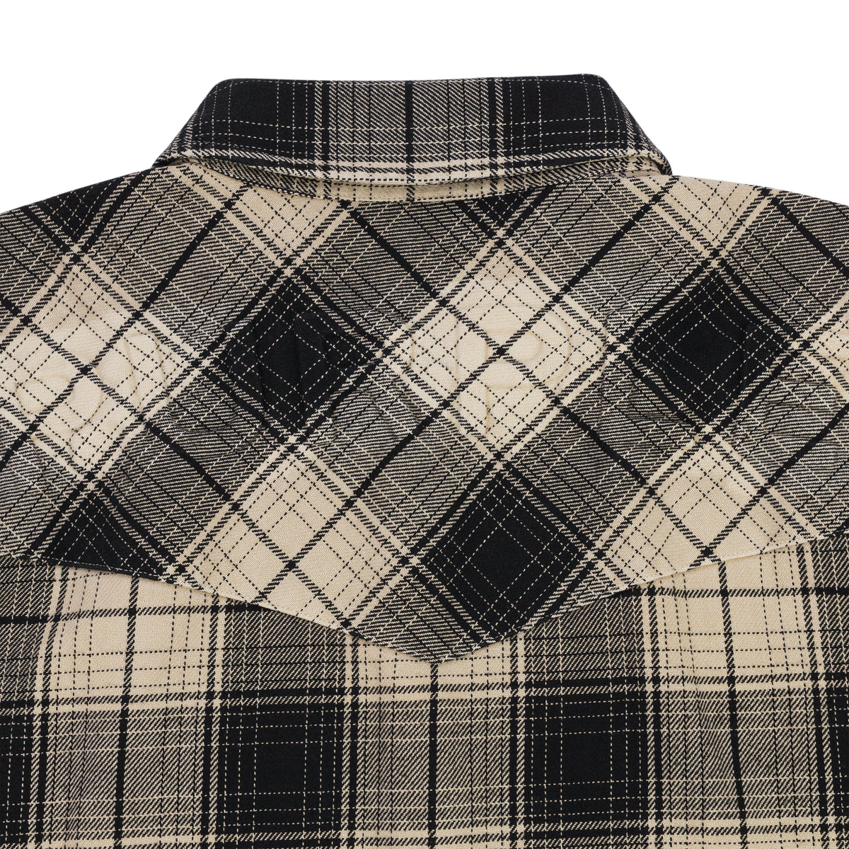 Brown/Rice Overdye Plaid Western Shirt