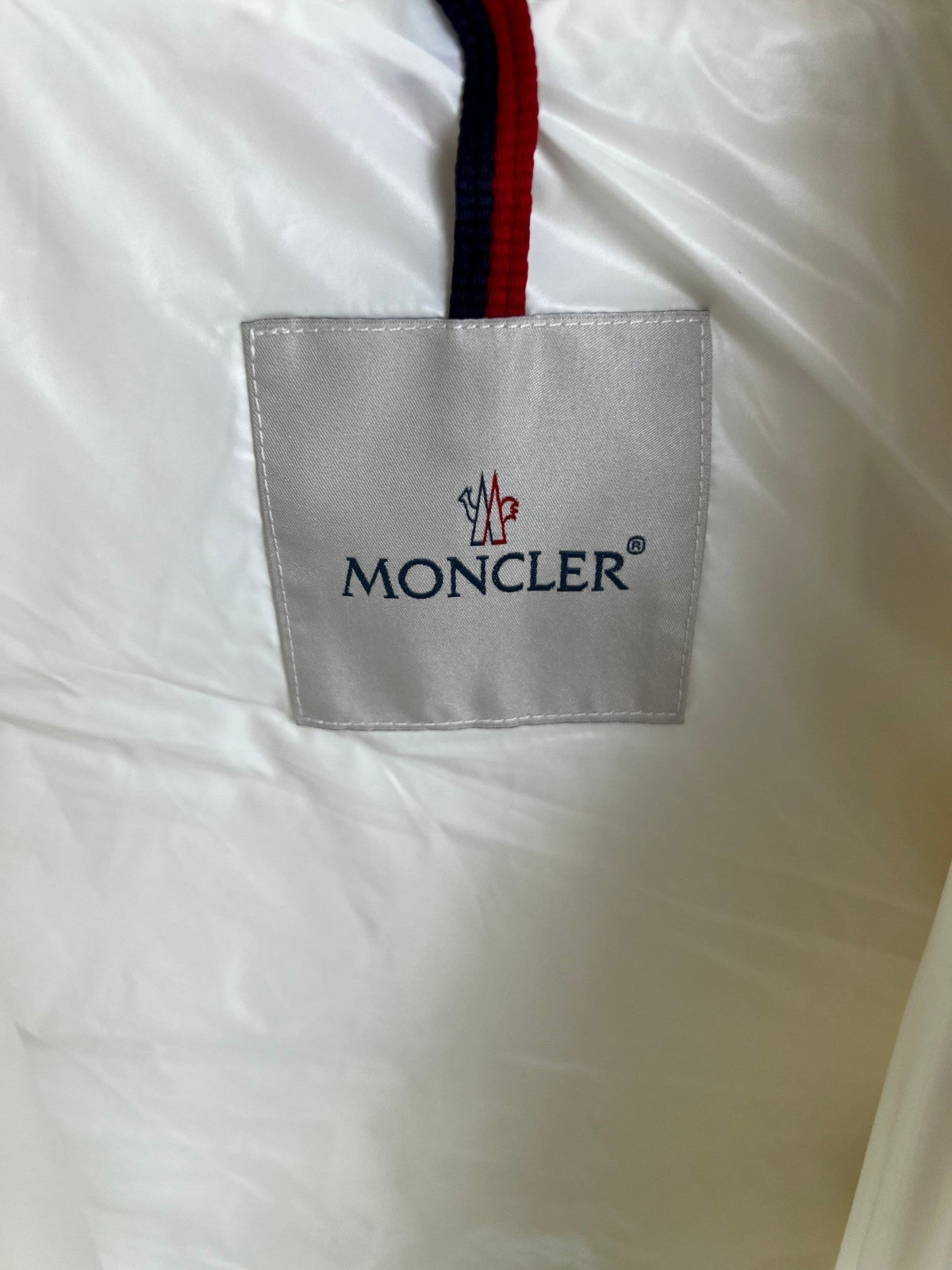 Moncler White Quilted Puffer Vest with Stand Collar