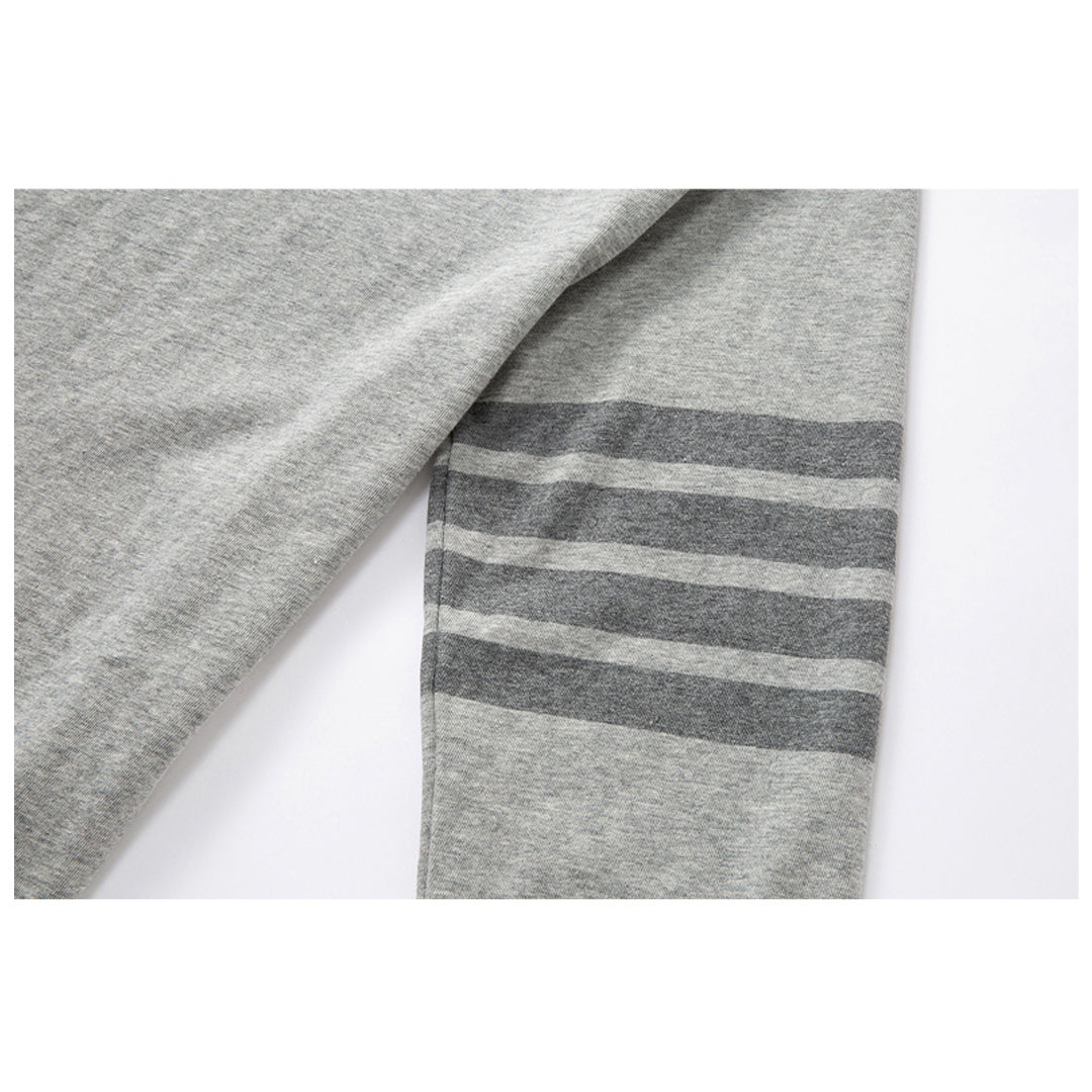 4 - Bar Puppy Embroidered Long Sleeve T - Shirt - Premium Cotton Tee | Thom Browne