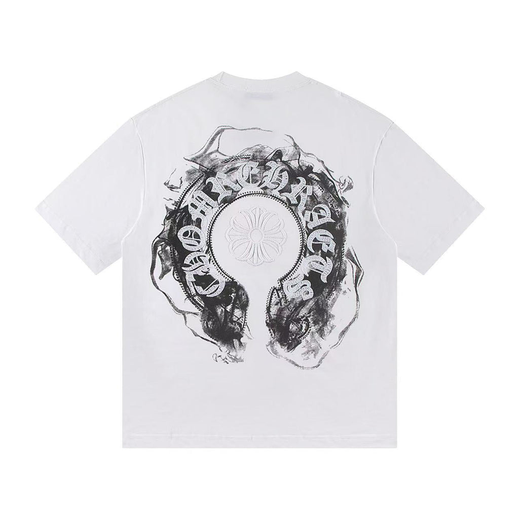 Chrome Hearts Horseshoe Cross Print Short Sleeve Tee Unisex