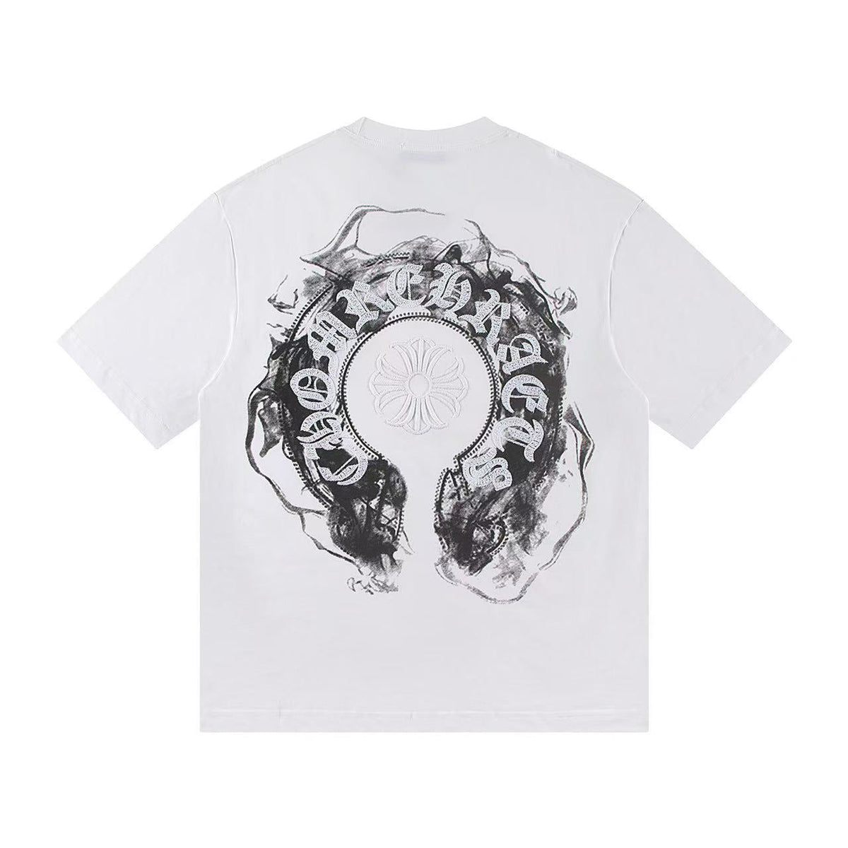 Chrome Hearts Horseshoe Cross Print Short Sleeve Tee Unisex