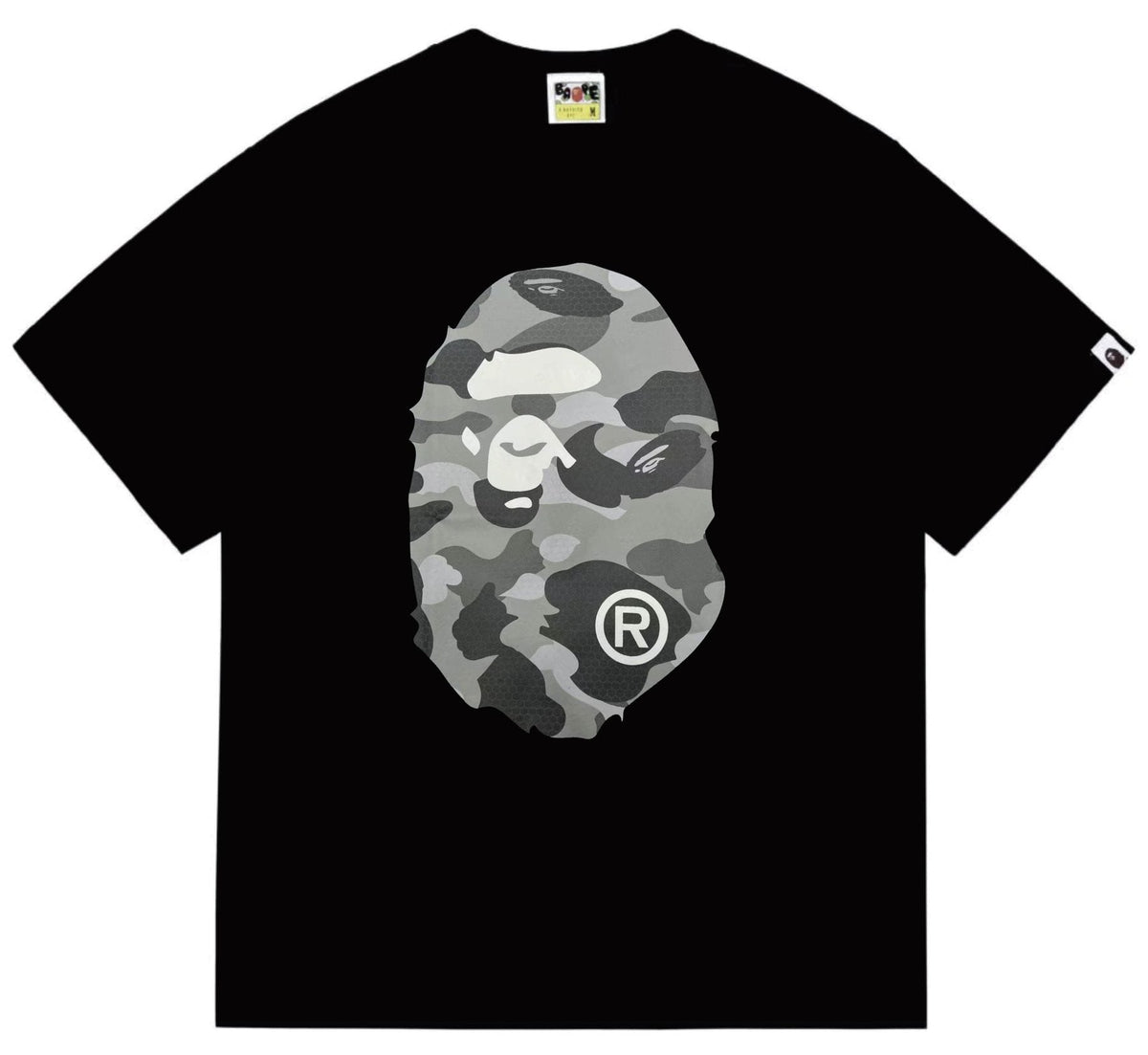 BAPE Grey Camo Ape Head Graphic T-Shirt