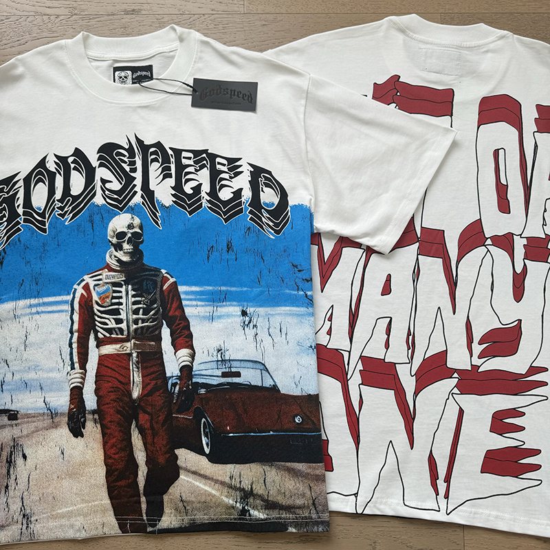 Godspeed Skeleton Car Graphic T-Shirt