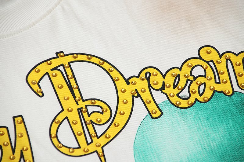 VALE USA Rhinestone Washed Graphic T-Shirt