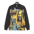 Godspeed Out of Many One Washed Black Long-Sleeve Graphic T-Shirt