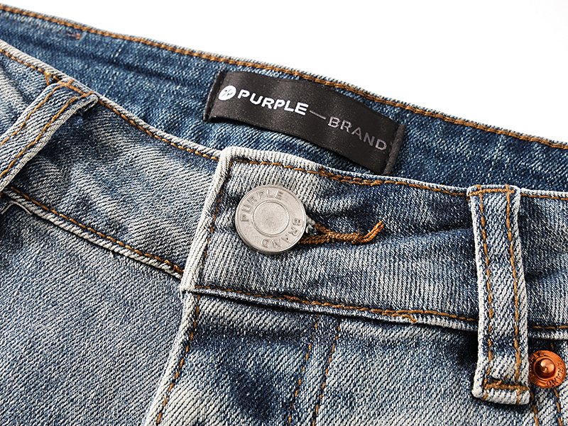 Purple Brand Distressed Paint Splatter Stacked Jeans