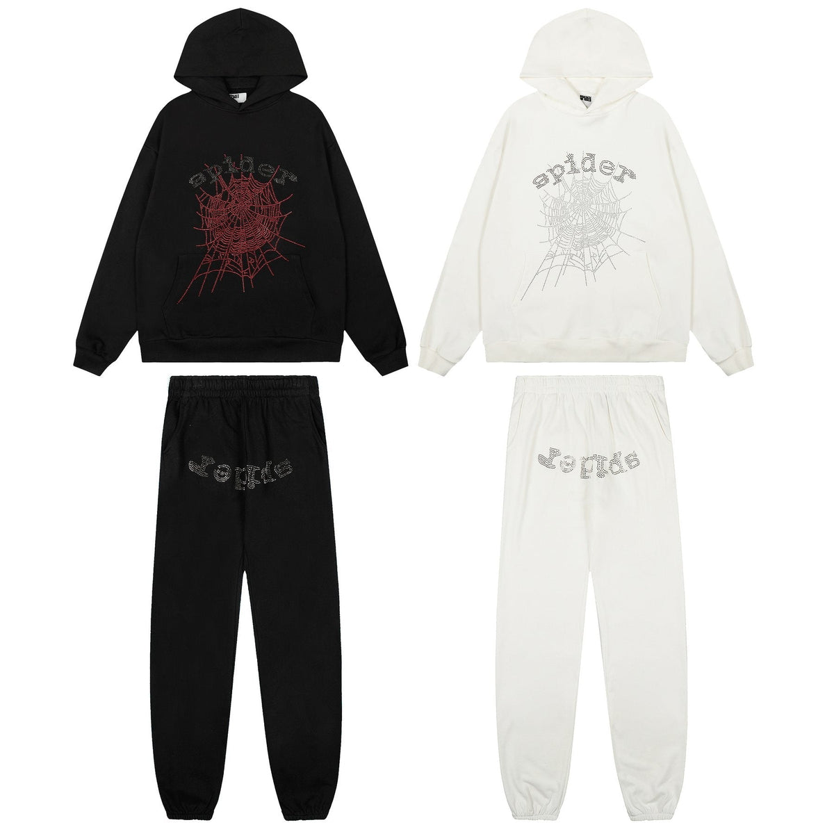 Sp5der Spider Web Graphic Hoodie & Sweatpants Set