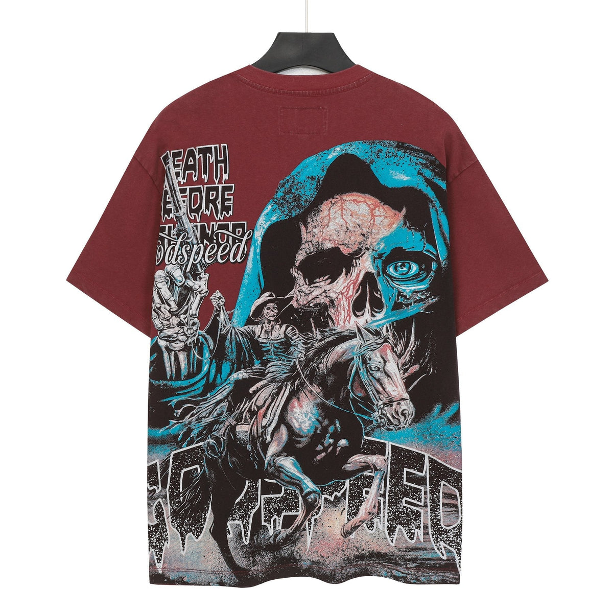 Godspeed Distressed Rhinestone Graphic T-Shirt