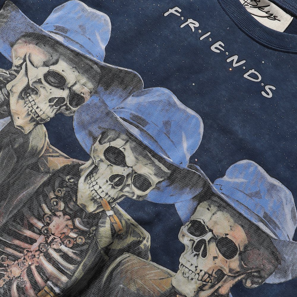 BKYS Revival Rock Skeleton Graphic Short-Sleeve T-Shirt
