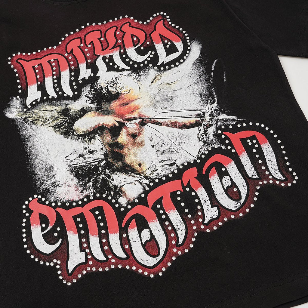MIXED EMOTION Red & White Front/Back Graphic T-Shirt