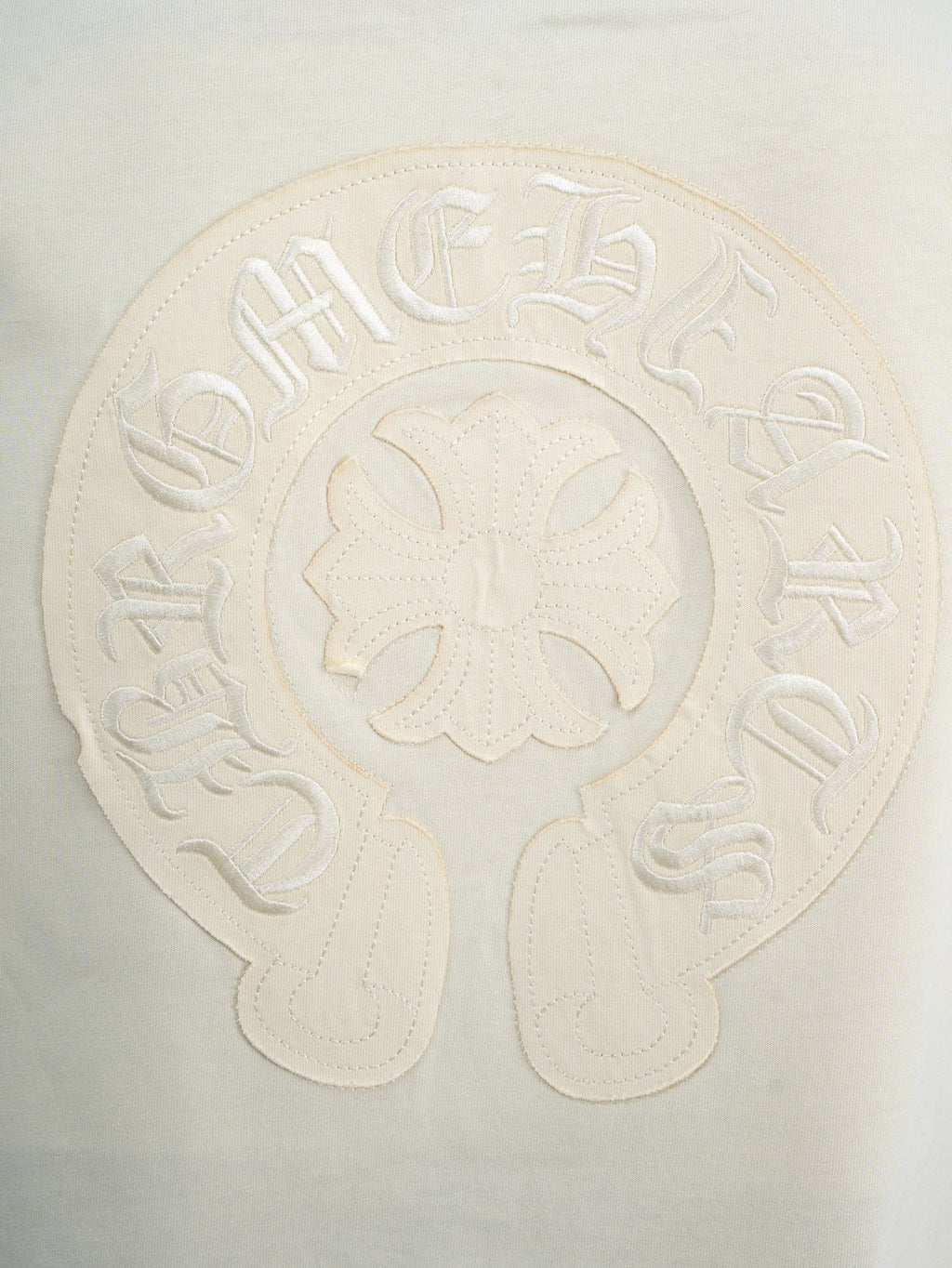 Chrome Hearts Cream Horseshoe Graphic T-Shirt