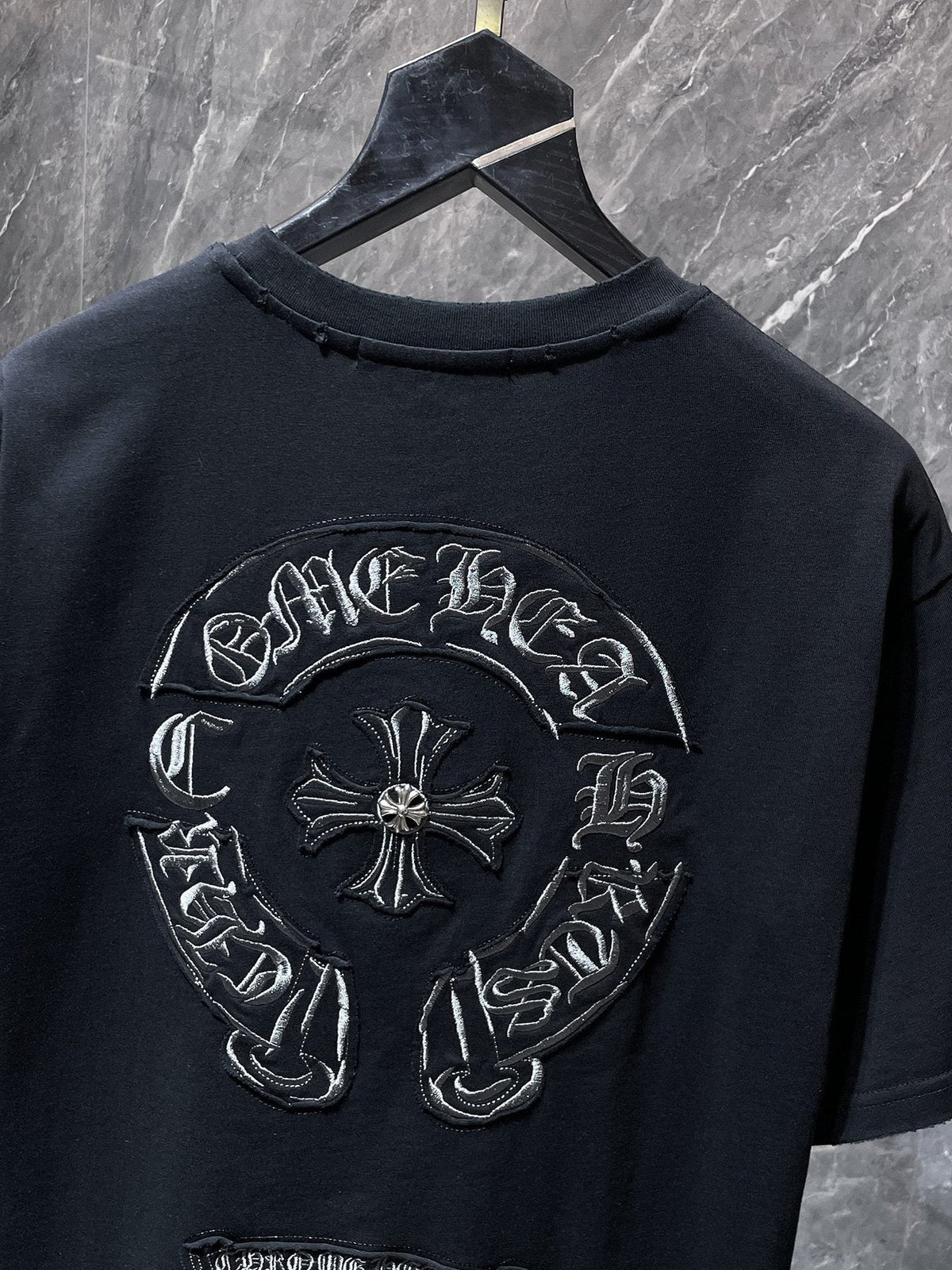 Chrome Hearts Cross & Horseshoe Embroidered Short-Sleeve T-Shirt