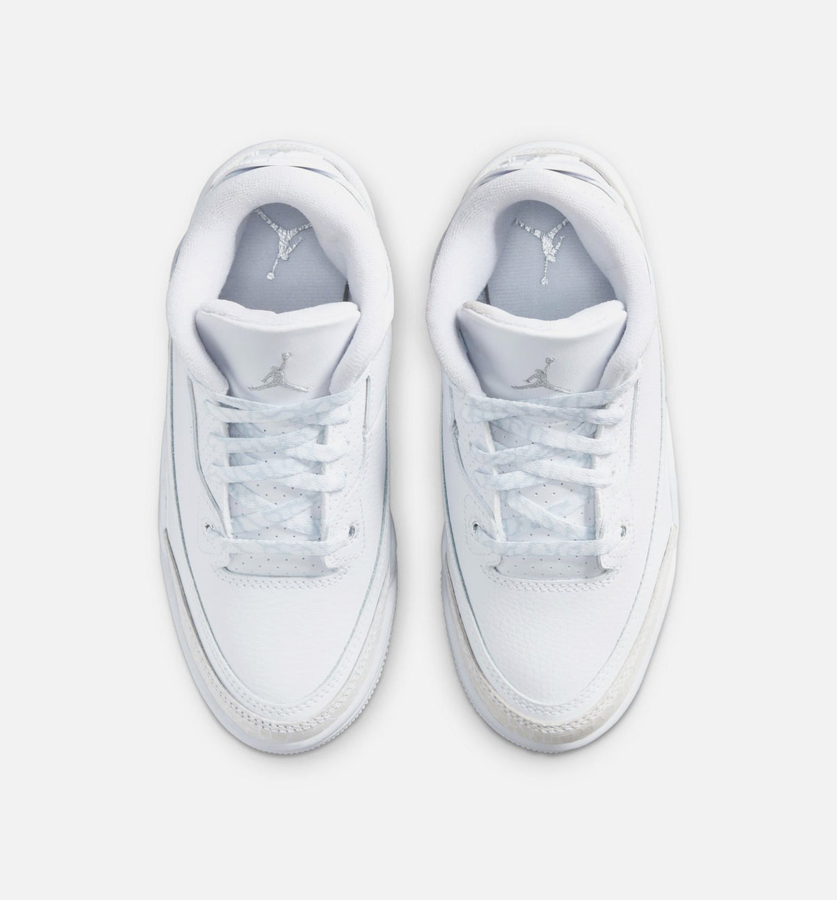 Air Jordan 3 Retro White and Silver – Preschool Lifestyle Shoe in White/Metallic Silver