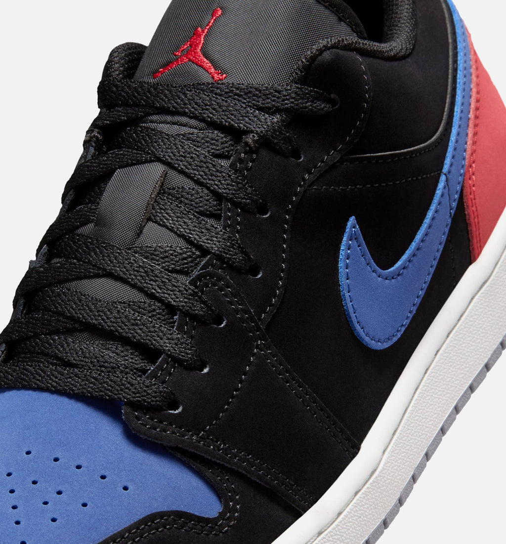 Air Jordan 1 Low Men's Lifestyle Sneakers - Black/White/True Blue/Red