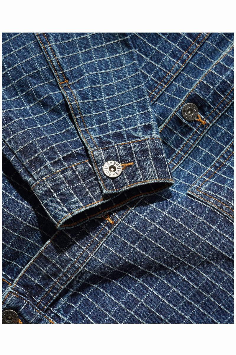 BUTTER GRID DENIM JACKET Indigo