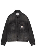 CARHARTT WIP HELSTON JACKET Black Destroy Wash / Splatter