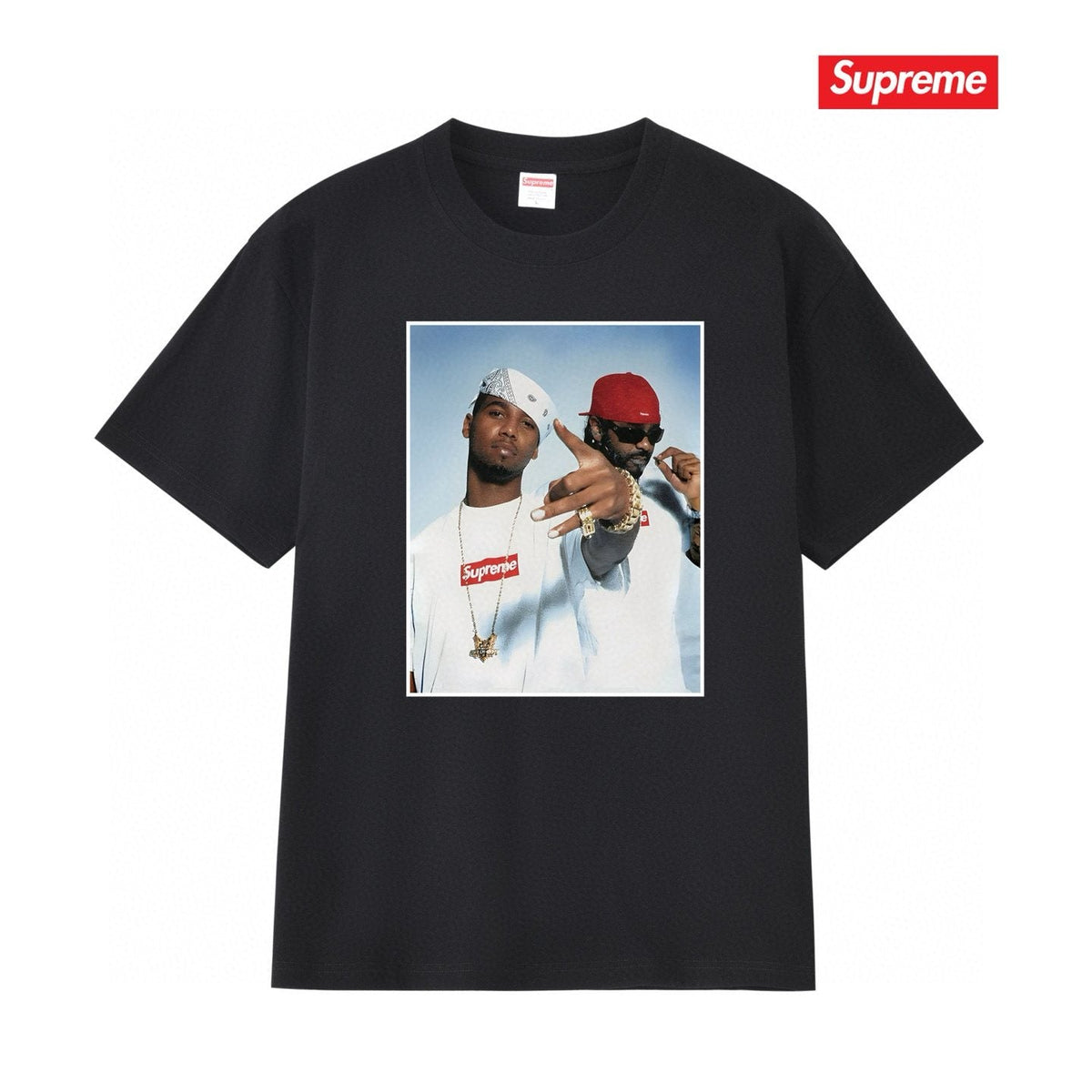 Supreme Two-Person Photo Graphic T-Shirt