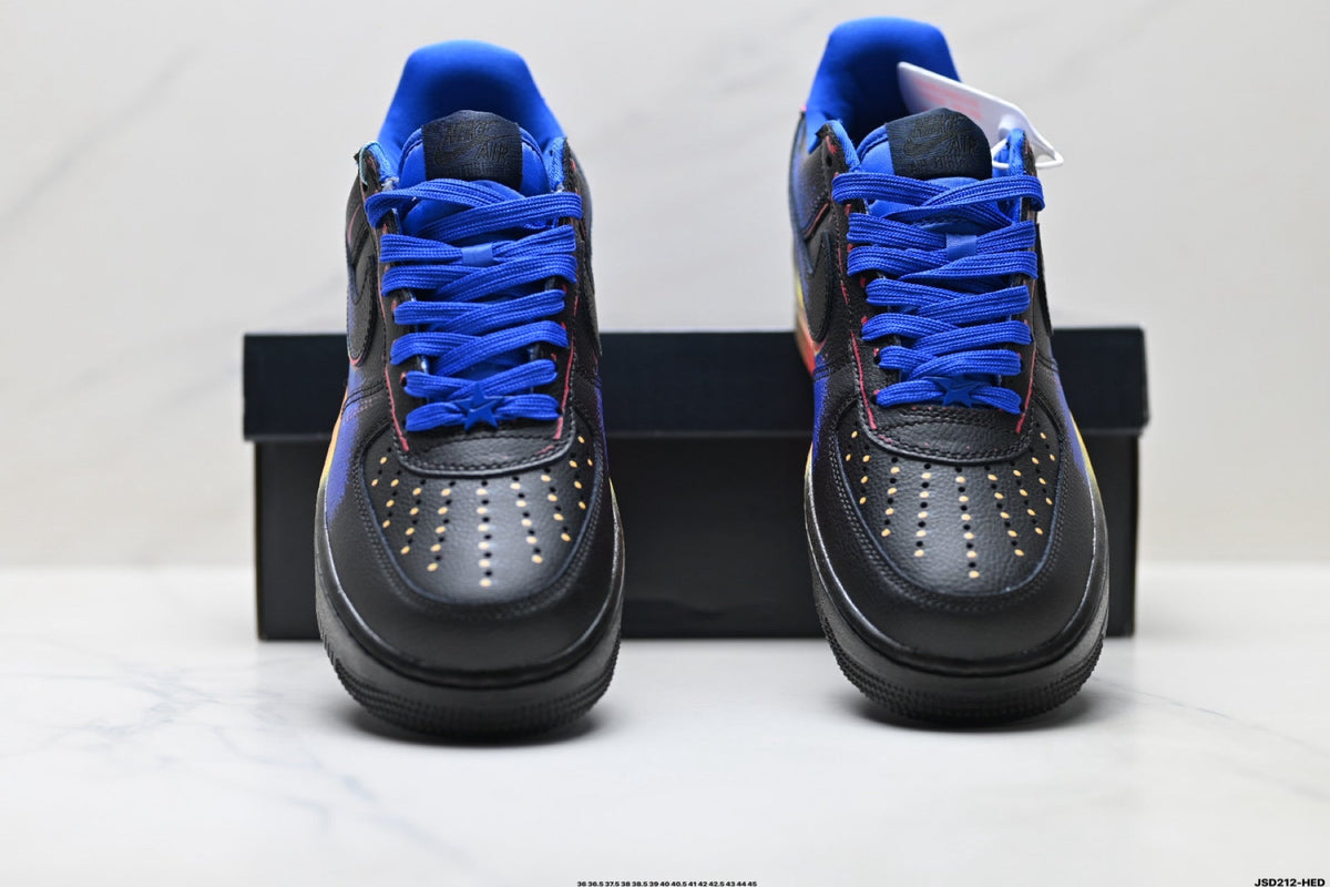 Nike Air Force 1 Low Black Blue Red Multicolor Unisex Sneakers Style 02