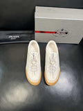 Prada Men's White Gum Sole Sneakers