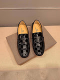 Louis Vuitton Black Glossy Buckle Loafers