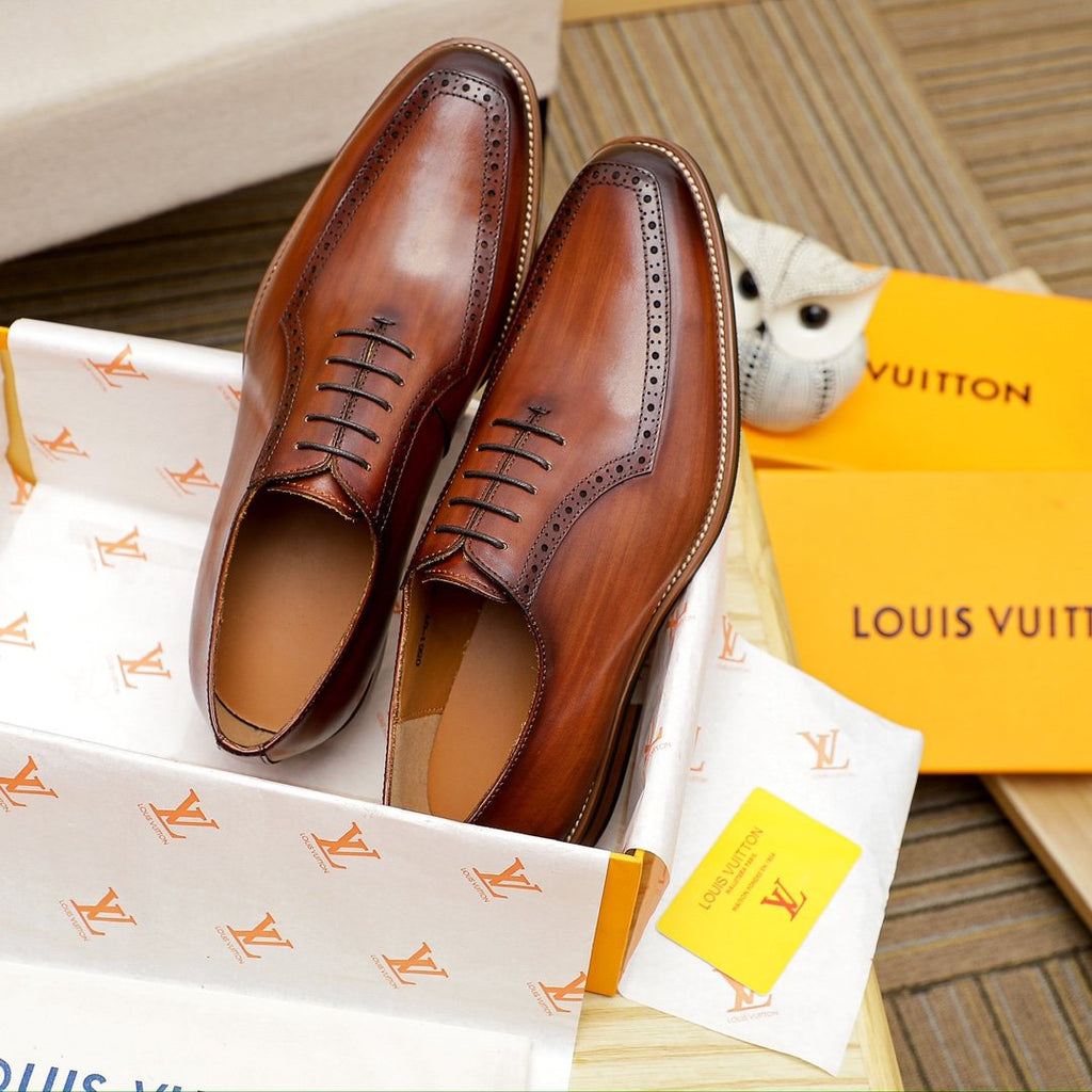 Louis Vuitton Men's Brown Lace-Up Dress Shoes